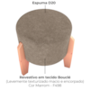 Puff Decorativo Para Sala Luxo 44x44 cm Boucle F498 Marrom Milani Store