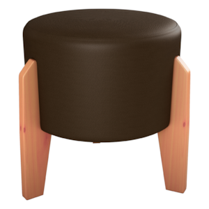 Puff Decorativo Para Sala Luxo 44x44 cm Corano Marrom Milani Store