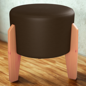 Puff Decorativo Para Sala Luxo 44x44 cm Corano Marrom Milani Store