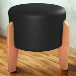 Puff Decorativo Para Sala Luxo 44x44 cm Corano Preto Milani Store