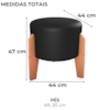 Puff Decorativo Para Sala Luxo 44x44 cm Corano Preto Milani Store