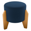 Puff Decorativo Para Sala Luxo 44x44 cm Veludo Azul Milani Store