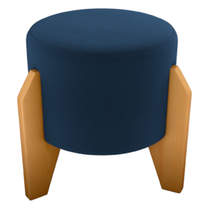 Puff Decorativo Para Sala Luxo 44x44 cm Veludo Azul Milani Store