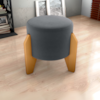 Puff Decorativo Para Sala Luxo 44x44 cm Veludo Cinza Milani Store