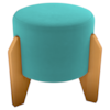 Puff Decorativo Para Sala Luxo 44x44 cm Veludo Deluxe Verde Milani Store