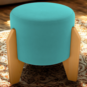 Puff Decorativo Para Sala Luxo 44x44 cm Veludo Deluxe Verde Milani Store