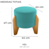 Puff Decorativo Para Sala Luxo 44x44 cm Veludo Deluxe Verde Milani Store