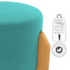 Puff Decorativo Para Sala Luxo 44x44 cm Veludo Deluxe Verde Milani Store