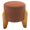 Puff Decorativo Para Sala Luxo 44x44 cm Veludo Inca Ferrugem Milani Store