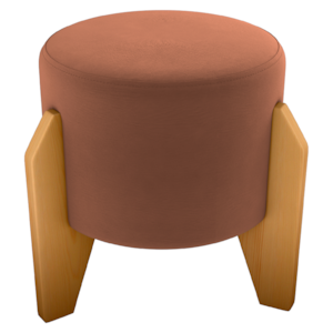 Puff Decorativo Para Sala Luxo 44x44 cm Veludo Inca Ferrugem Milani Store