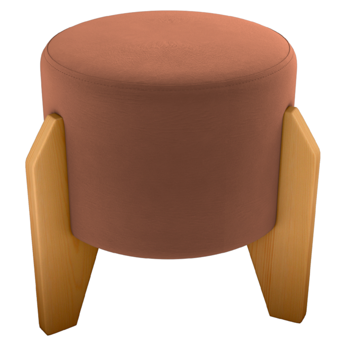 Puff Decorativo Para Sala Luxo 44x44 cm Veludo Inca Ferrugem Milani Store