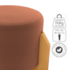 Puff Decorativo Para Sala Luxo 44x44 cm Veludo Inca Ferrugem Milani Store