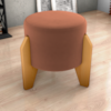 Puff Decorativo Para Sala Luxo 44x44 cm Veludo Inca Ferrugem Milani Store