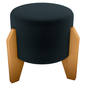 Puff Decorativo Para Sala Luxo 44x44 cm Veludo Inca Preto Milani Store