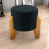 Puff Decorativo Para Sala Luxo 44x44 cm Veludo Inca Preto Milani Store