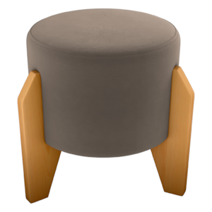 Puff Decorativo Para Sala Luxo 44x44 cm Veludo Marrom Claro Milani Store