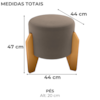 Puff Decorativo Para Sala Luxo 44x44 cm Veludo Marrom Claro Milani Store