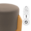 Puff Decorativo Para Sala Luxo 44x44 cm Veludo Marrom Claro Milani Store