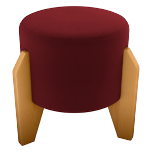 Puff Decorativo Para Sala Luxo 44x44 cm Veludo Vermelho Milani Store