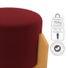 Puff Decorativo Para Sala Luxo 44x44 cm Veludo Vermelho Milani Store