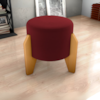 Puff Decorativo Para Sala Luxo 44x44 cm Veludo Vermelho Milani Store