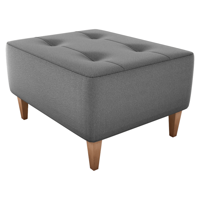 Puff Decorativo Para Sala Piva 62x52 cm E425 Cinza Milani Store