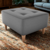Puff Decorativo Para Sala Piva 62x52 cm E425 Cinza Milani Store