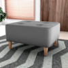 Puff Decorativo Para Sala Piva 62x52 cm E425 Cinza Milani Store
