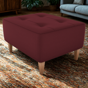 Puff Decorativo Para Sala Piva 62x52 cm E432 Vermelho Milani Store