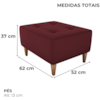 Puff Decorativo Para Sala Piva 62x52 cm E432 Vermelho Milani Store