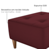 Puff Decorativo Para Sala Piva 62x52 cm E432 Vermelho Milani Store