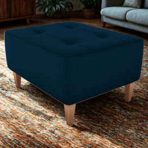 Puff Decorativo Para Sala Piva 62x52 cm E433 Azul Milani Store