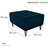 Puff Decorativo Para Sala Piva 62x52 cm E433 Azul Milani Store