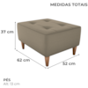 Puff Decorativo Para Sala Piva 62x52 cm E434 Marrom Claro Milani Store
