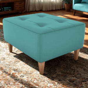 Puff Decorativo Para Sala Piva 62x52 cm Veludo Deluxe Verde Milani Store