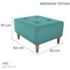 Puff Decorativo Para Sala Piva 62x52 cm Veludo Deluxe Verde Milani Store