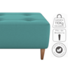 Puff Decorativo Para Sala Piva 62x52 cm Veludo Deluxe Verde Milani Store