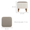 Puff Decorativo Verso 45x51 cm Pes Madeira Boucle E Courino TCE 1010 TCS 726 MOLL