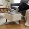 Puff Decorativo Verso 45x51 cm Pes Madeira Boucle E Courino TCE 1010 TCS 726 MOLL