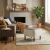 Puff Decorativo Verso 45x51 cm Pes Madeira Boucle E Courino TCE 1010 TCS 726 MOLL