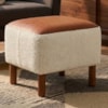 Puff Decorativo Verso 45x51 cm Pes Madeira Boucle E Courino TCE 1010 TCS 727 MOLL