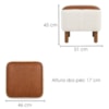 Puff Decorativo Verso 45x51 cm Pes Madeira Boucle E Courino TCE 1010 TCS 727 MOLL