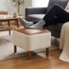 Puff Decorativo Verso 45x51 cm Pes Madeira Boucle E Courino TCE 1010 TCS 727 MOLL
