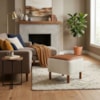 Puff Decorativo Verso 45x51 cm Pes Madeira Boucle E Courino TCE 1010 TCS 727 MOLL