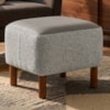 Puff Decorativo Verso 45x51 cm Pes Madeira Boucle E Courino TCE 1018 TCS 726 MOLL