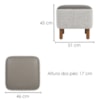 Puff Decorativo Verso 45x51 cm Pes Madeira Boucle E Courino TCE 1018 TCS 726 MOLL