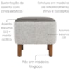 Puff Decorativo Verso 45x51 cm Pes Madeira Boucle E Courino TCE 1018 TCS 726 MOLL