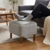 Puff Decorativo Verso 45x51 cm Pes Madeira Boucle E Courino TCE 1018 TCS 726 MOLL