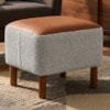 Puff Decorativo Verso 45x51 cm Pes Madeira Boucle E Courino TCE 1018 TCS 727 MOLL