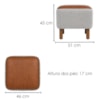 Puff Decorativo Verso 45x51 cm Pes Madeira Boucle E Courino TCE 1018 TCS 727 MOLL
